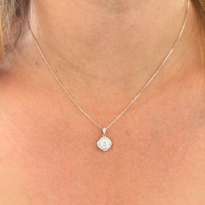 1 carat Floral Moissanite Necklace