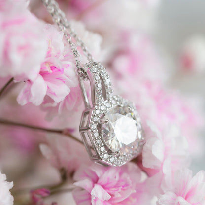 2 carat Moissanite Diamond Necklace and Earring Set
