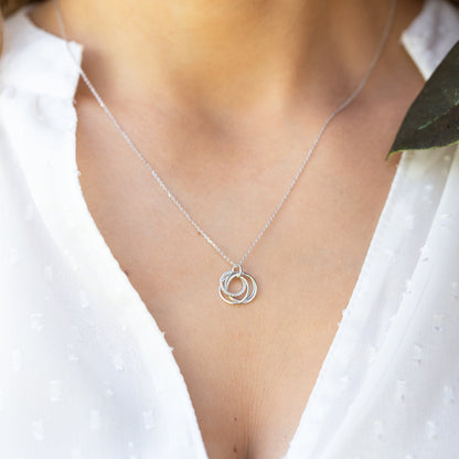 Silver-tone 60th birthday pendant necklace on delicate chain