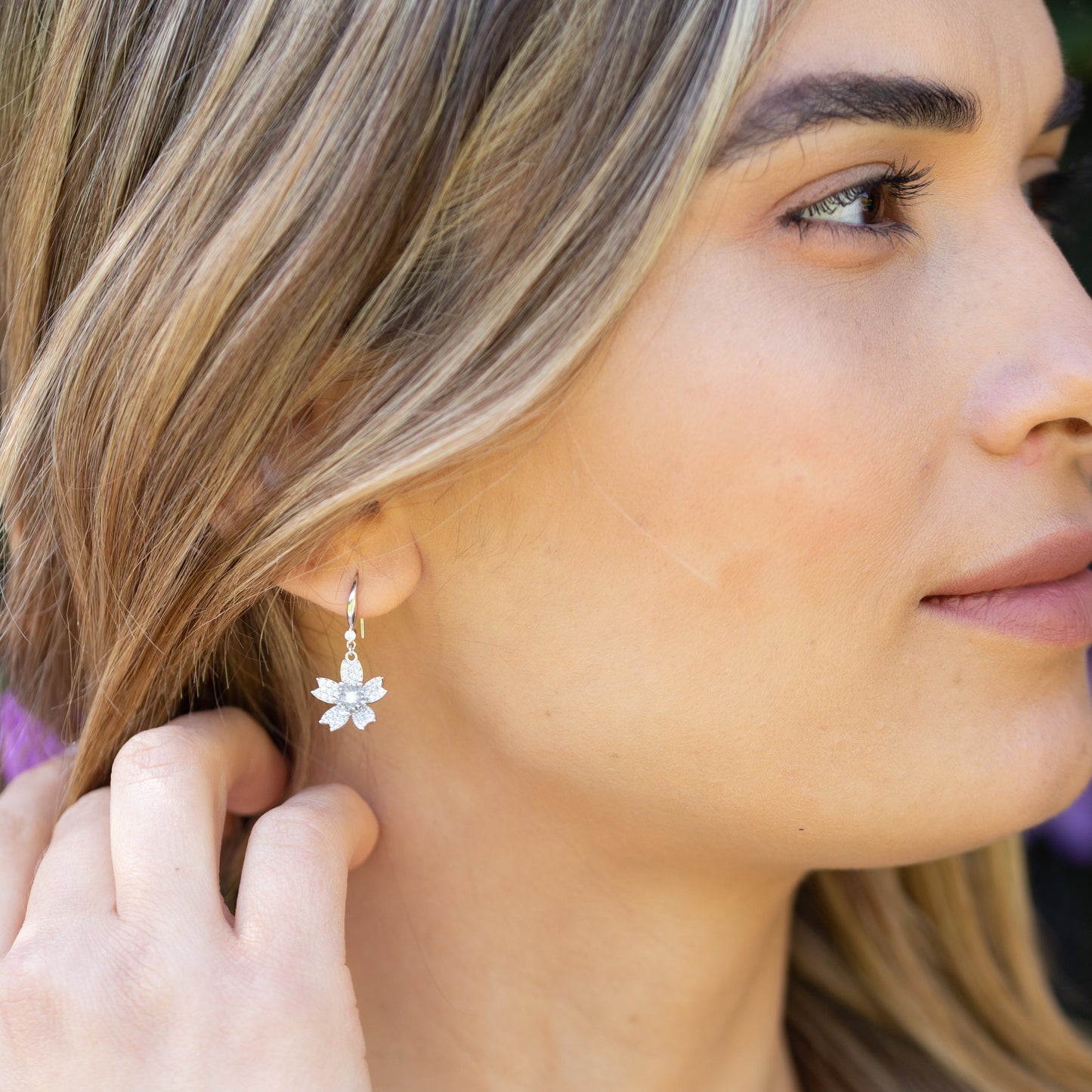 Flower Drop Earrings l Sterling Silver
