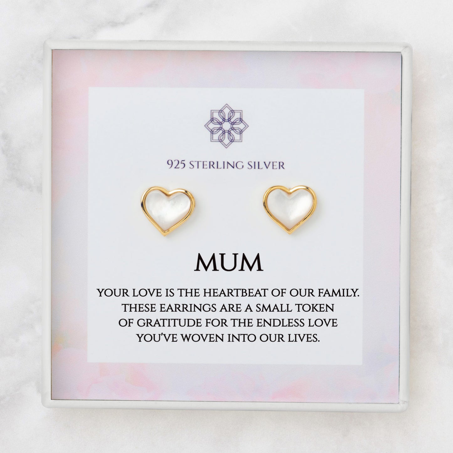 Mum Thank You Heart Earrings