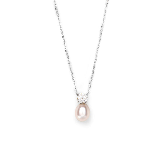 Freshwater Pearl 1ct Lab Grown Diamond Necklace