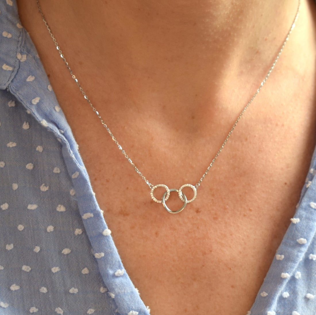 3 Rings for 3 Generations Ring Necklace