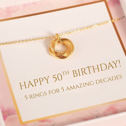 50th Birthday Ring Necklace