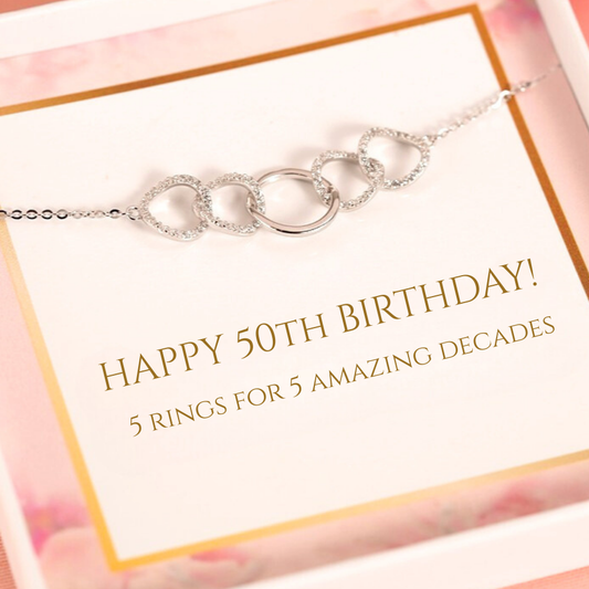 50th Birthday 5 Ring Bracelet