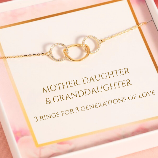 3 Rings for 3 Generations Ring Necklace