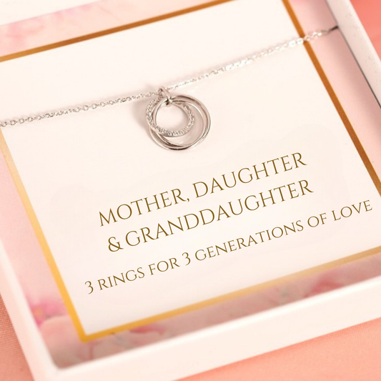 3 Rings for 3 Generations Granddaughter Necklace