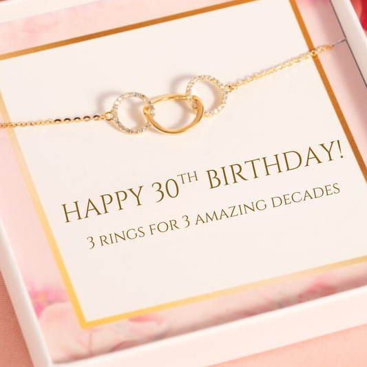 3 Rings 30th Birthday Necklace