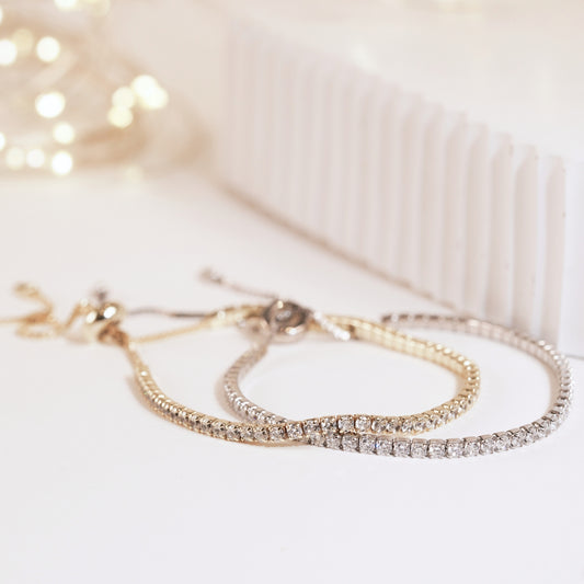 Adjustable 925 Sterling Silver Tennis Bracelet