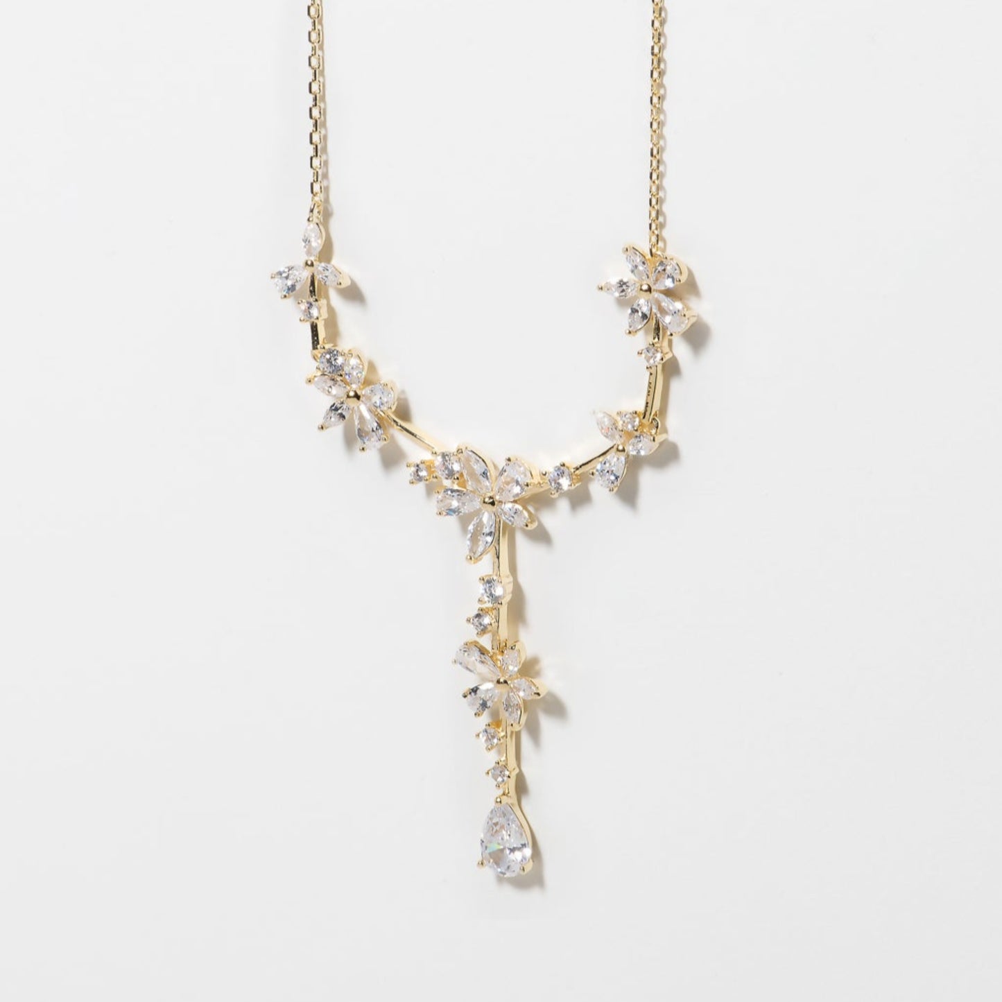 Diamanté Crystal Floral Necklace