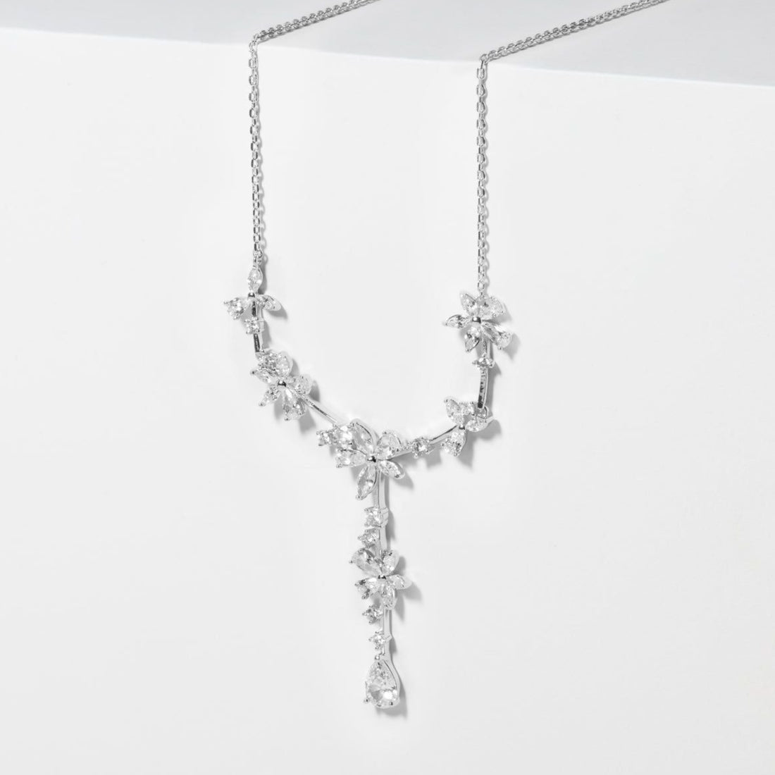 Diamanté Crystal Floral Bridal Necklace