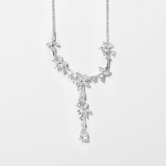 Diamanté Crystal Floral Necklace