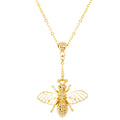 sterling silver gold plated intricate bumble bee necklace
