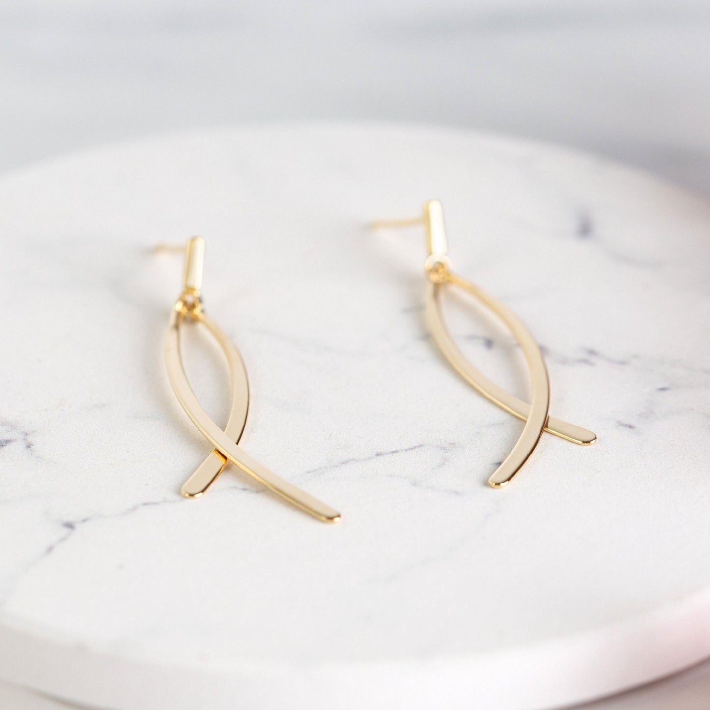 Sleek and Simple Drop Earrings