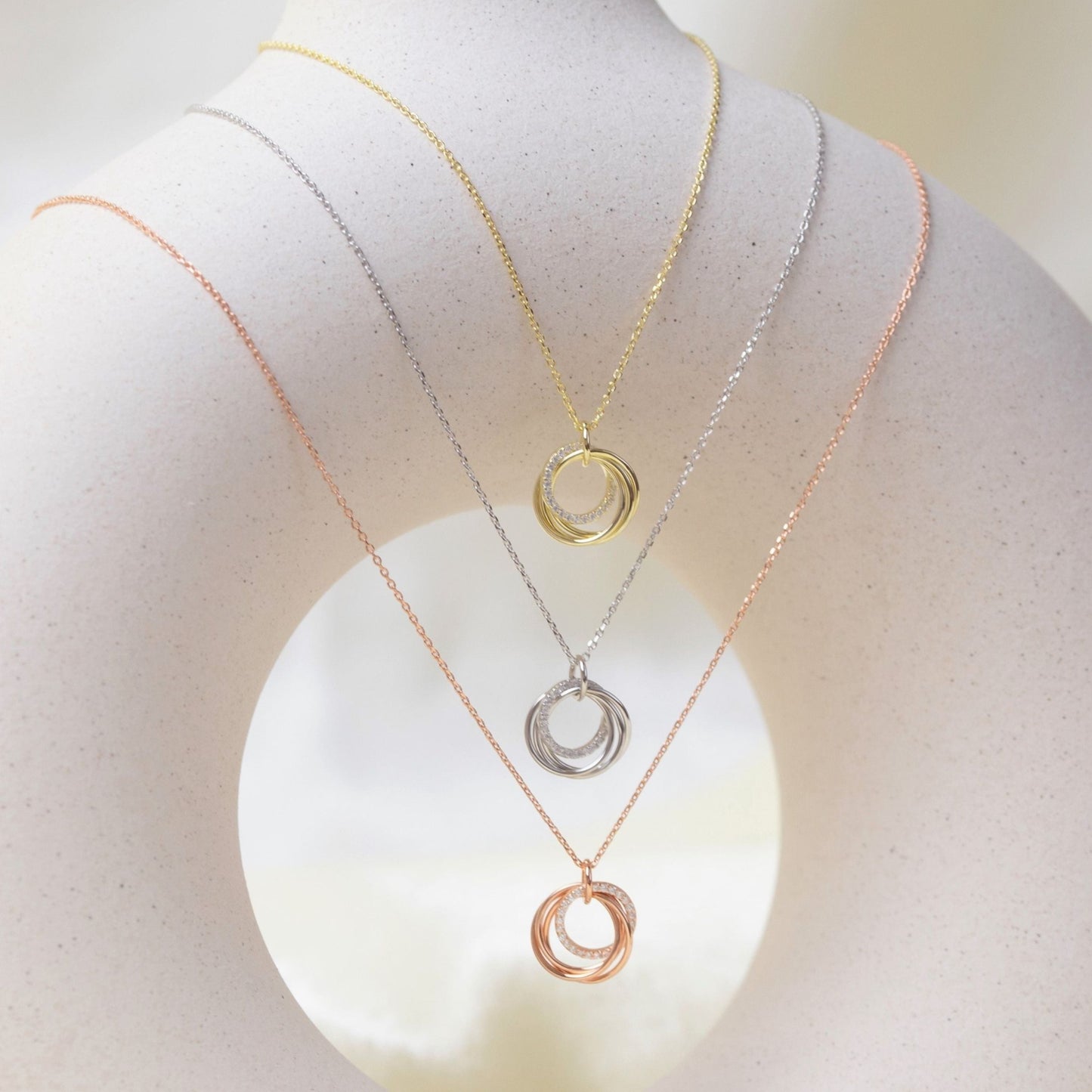 4 Rings for 4 Generations Necklace