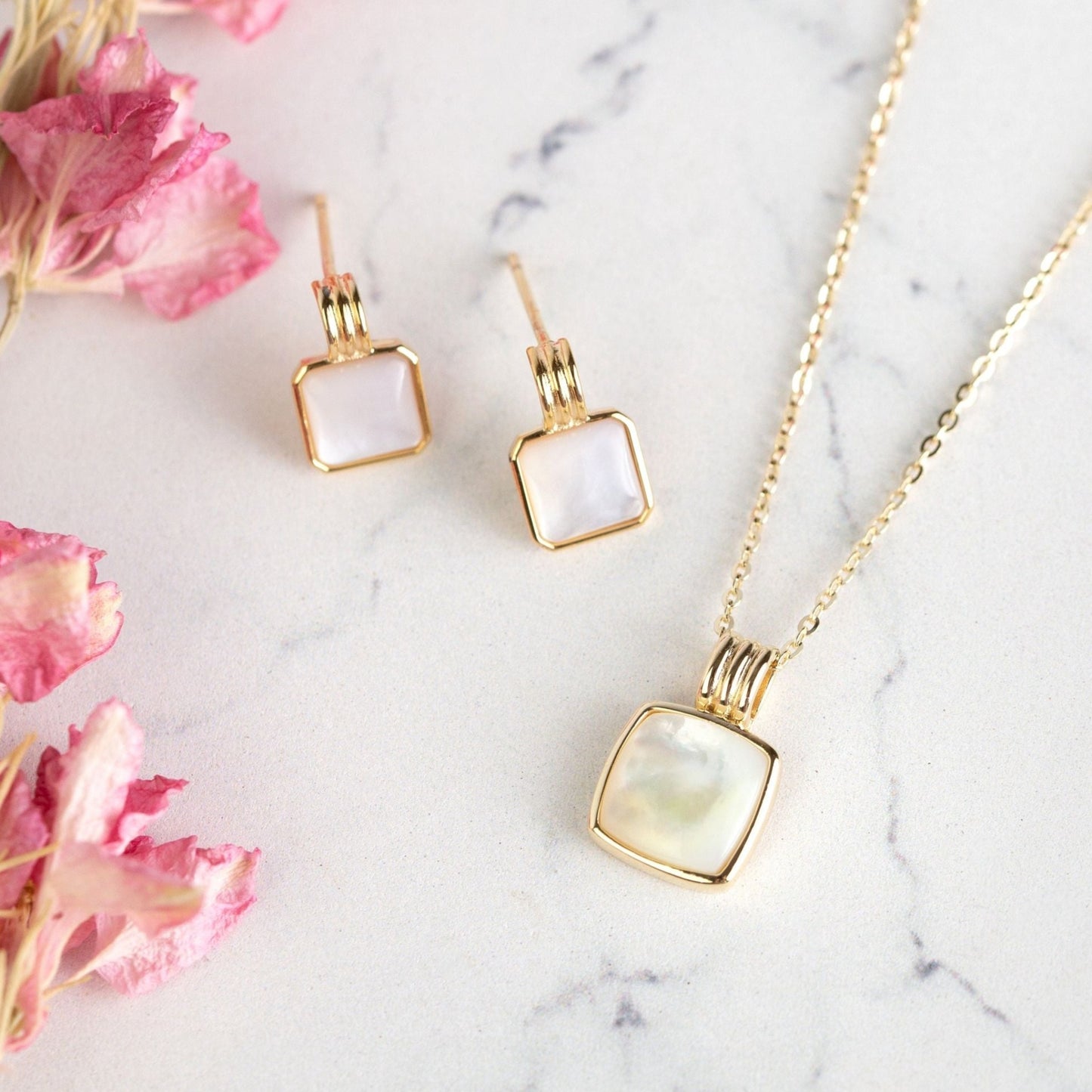 Mother of Pearl Stud Earrings