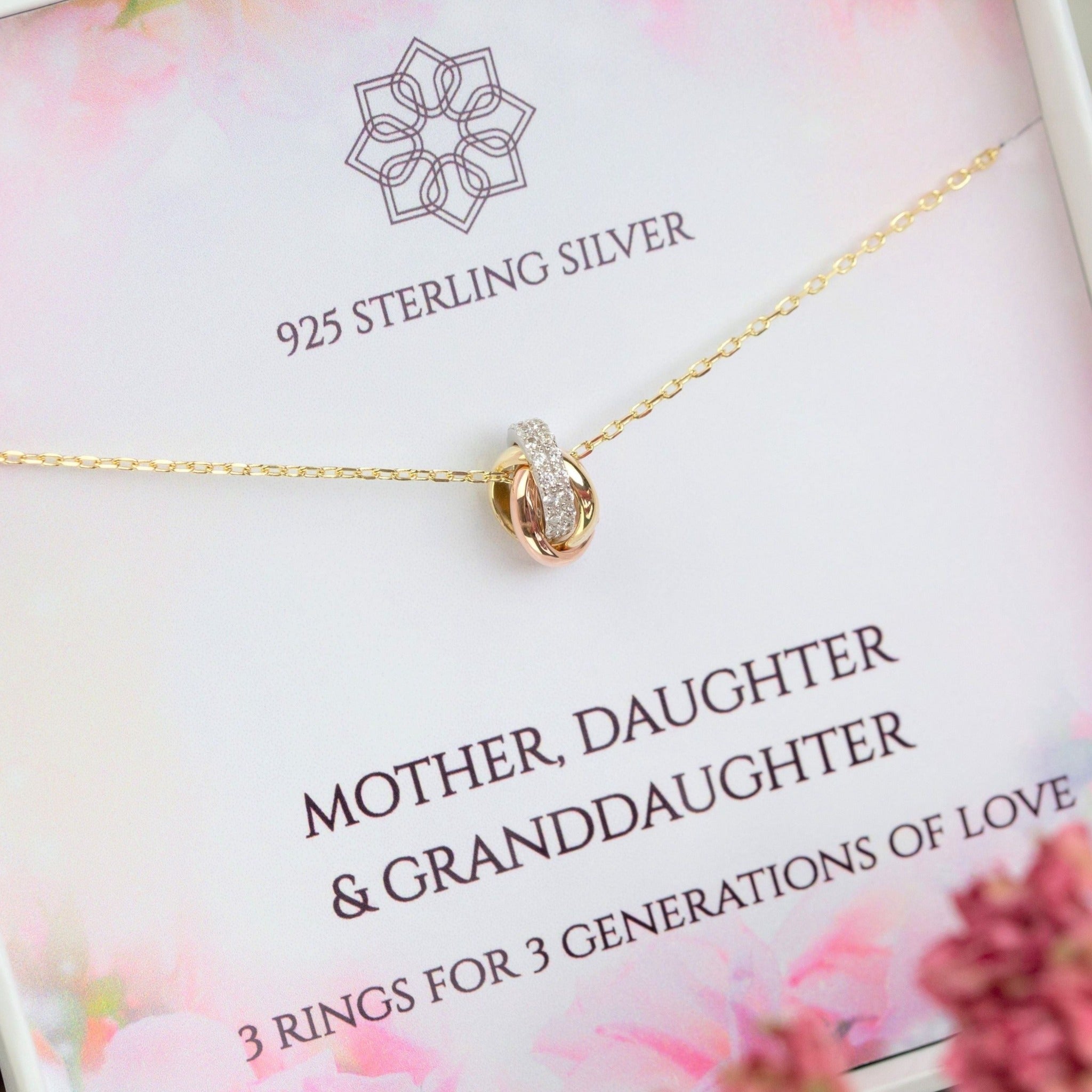Three Stone Family Mothers Branch Necklace - MothersFamilyRings.com