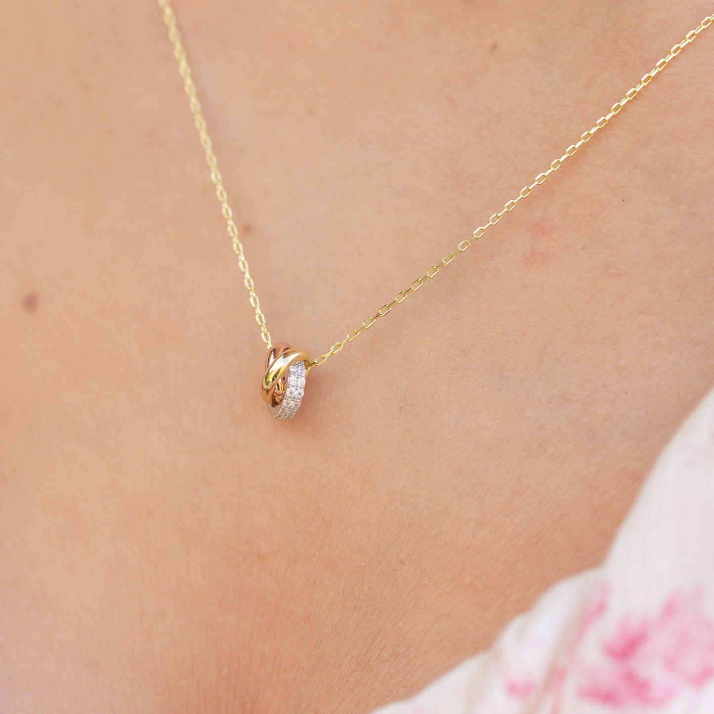 Mixed Metal Knot Necklace