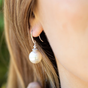 Vegan Pearl and Crystal Drop Earrings